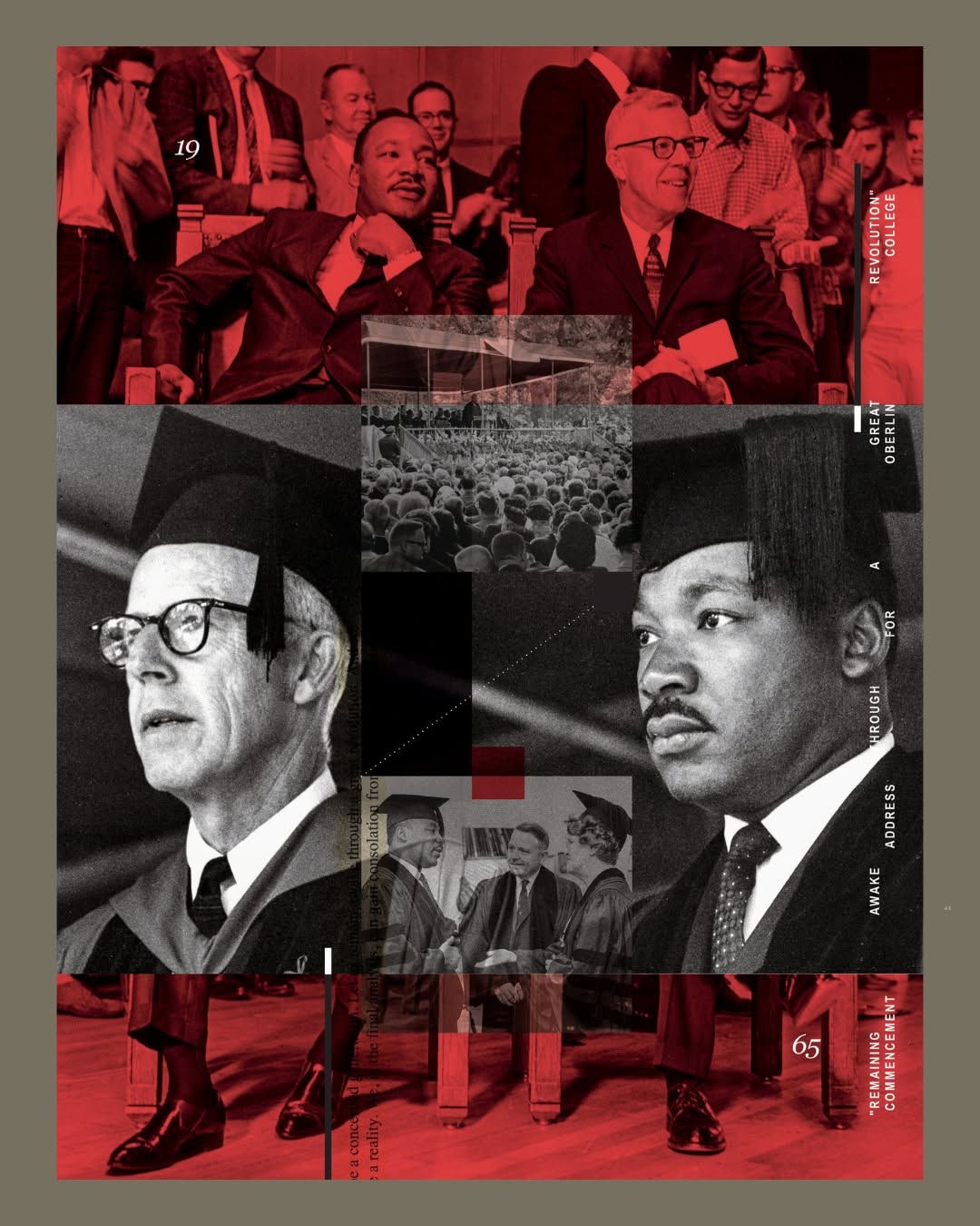Illustration of Dr. Martin Luther King Jr. at Oberlin’s 1965 Commencement